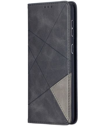 Samsung Galaxy S21 Plus Hoesje Wallet Book Case Geometrie Design Zwart Hoesjes