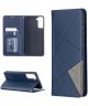 Samsung Galaxy S21 Plus Hoesje Wallet Book Case Geometrie Design Blauw