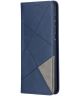 Samsung Galaxy S21 Plus Hoesje Wallet Book Case Geometrie Design Blauw