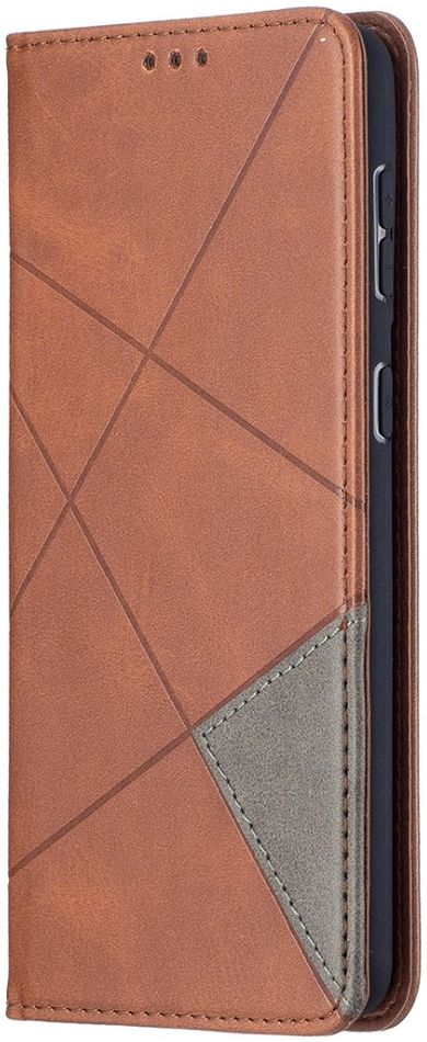 Samsung Galaxy S21 Plus Hoesje Wallet Book Case Geometrie Design Bruin afbeelding 1