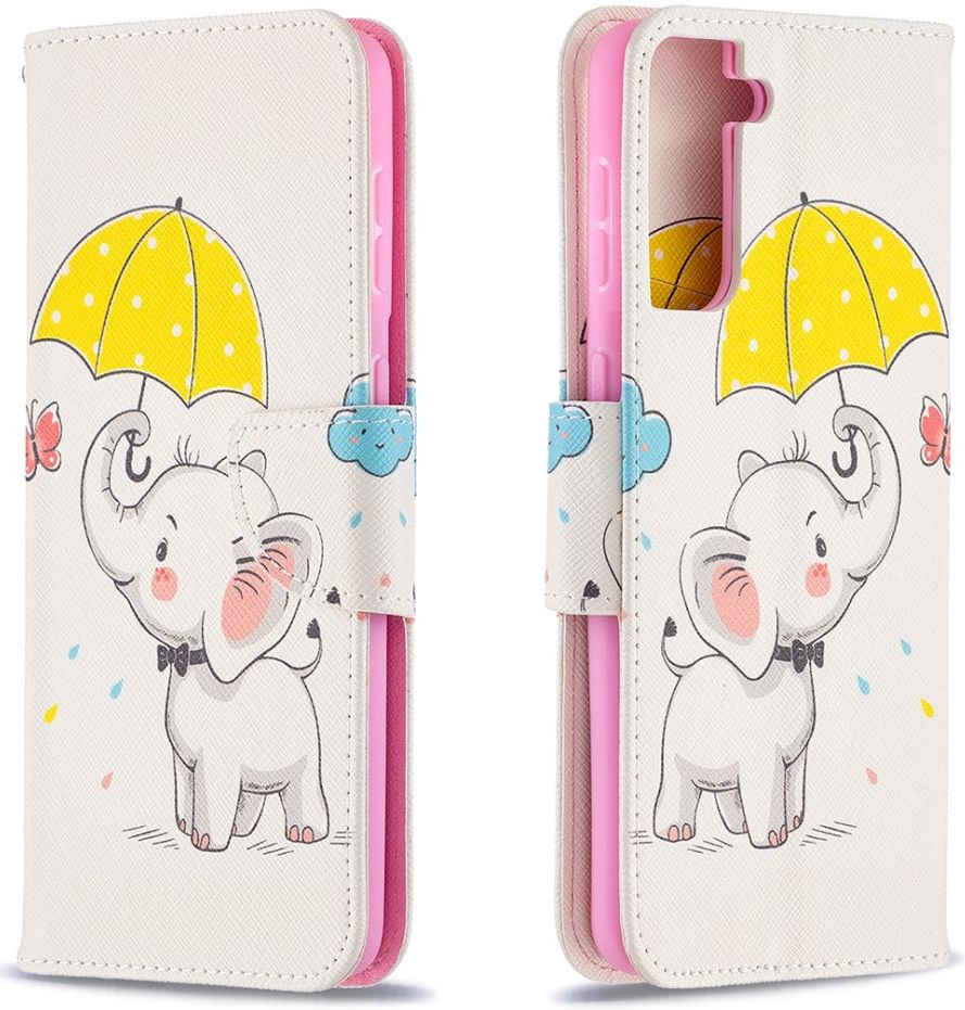 Samsung Galaxy S21 Plus Portemonnee Hoesje met Olifant Print afbeelding 4