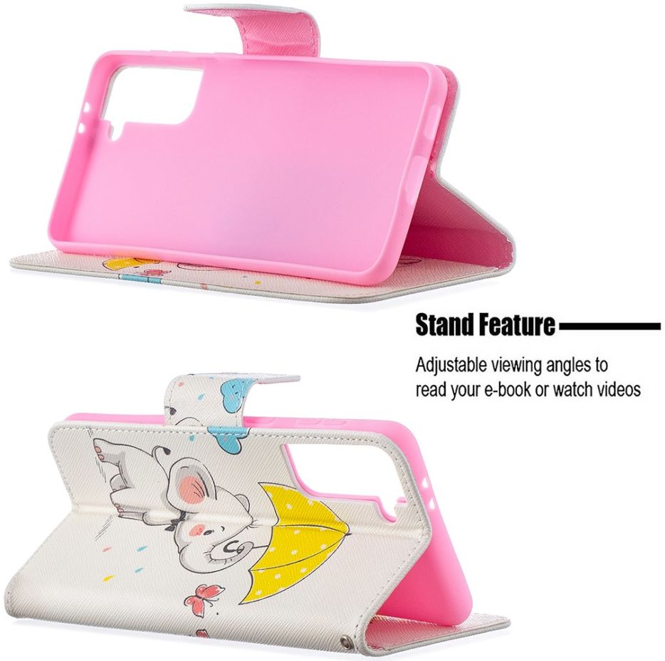 Samsung Galaxy S21 Plus Portemonnee Hoesje met Olifant Print afbeelding 5