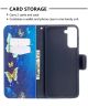 Samsung Galaxy S21 Plus Portemonnee Hoesje met Vlinders Print Blauw