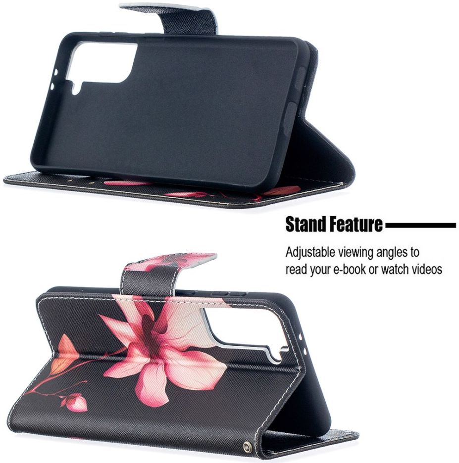 Samsung Galaxy S21 Plus Portemonnee Hoesje met Bloemen Print afbeelding 7