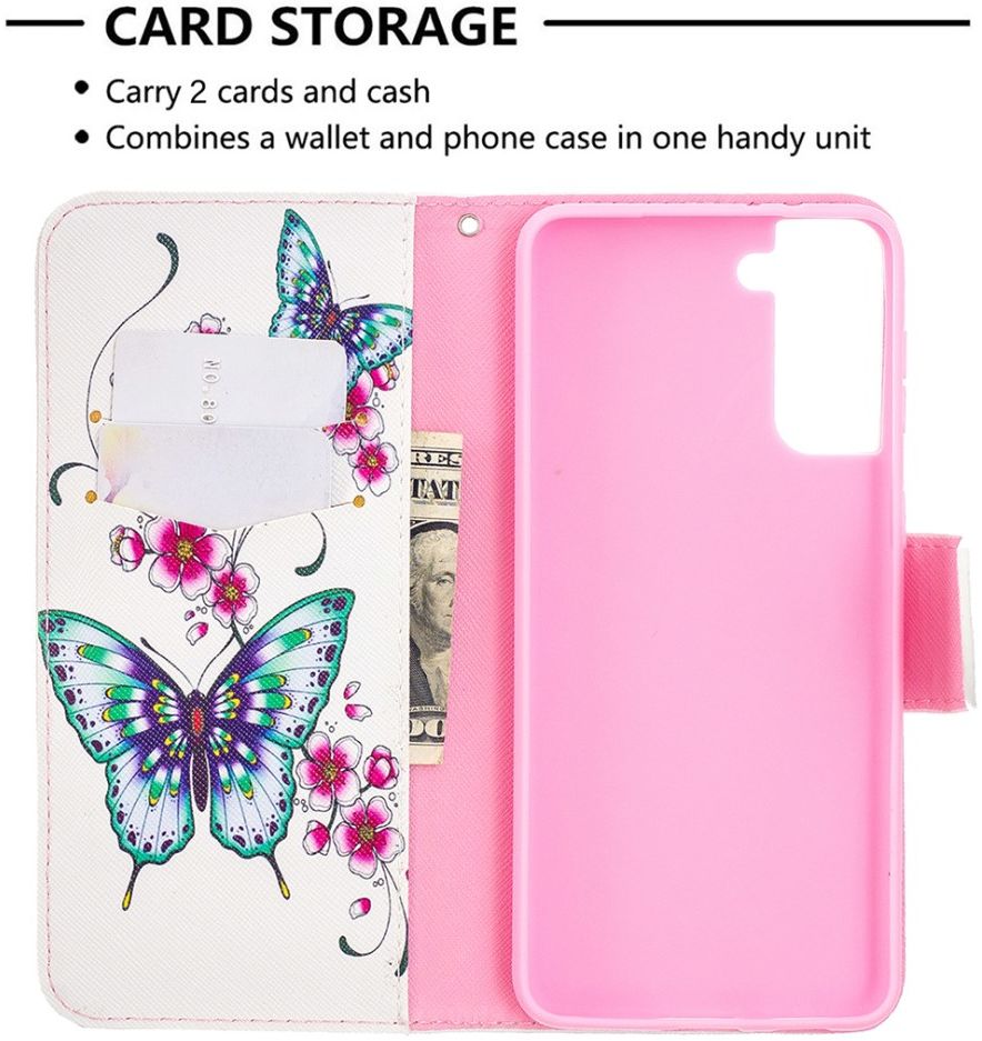 Samsung Galaxy S21 Plus Portemonnee Hoesje met Vlinder Print afbeelding 3