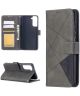 Samsung Galaxy S21 Hoesje Wallet Book Case Geometrisch Design Grijs