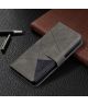 Samsung Galaxy S21 Hoesje Wallet Book Case Geometrisch Design Grijs