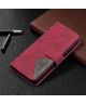 Samsung Galaxy S21 Hoesje Wallet Book Case Geometrisch Design Rood
