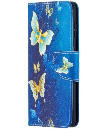 Samsung Galaxy S21 Portemonnee Hoesje met Blauwe Vlinder Print Hoesjes