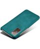 Samsung Galaxy S20 FE Hoesje Back Cover met Kunstleer Coating Groen