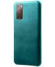 Samsung Galaxy S20 FE Hoesje Back Cover met Kunstleer Coating Groen