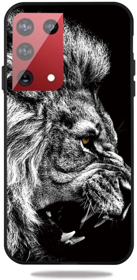 Samsung Galaxy S21 Ultra Hoesje Matte TPU Back Cover met Leeuw Print afbeelding 1