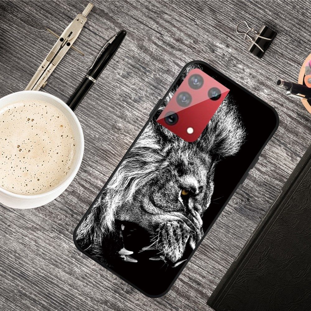 Samsung Galaxy S21 Ultra Hoesje Matte TPU Back Cover met Leeuw Print afbeelding 2