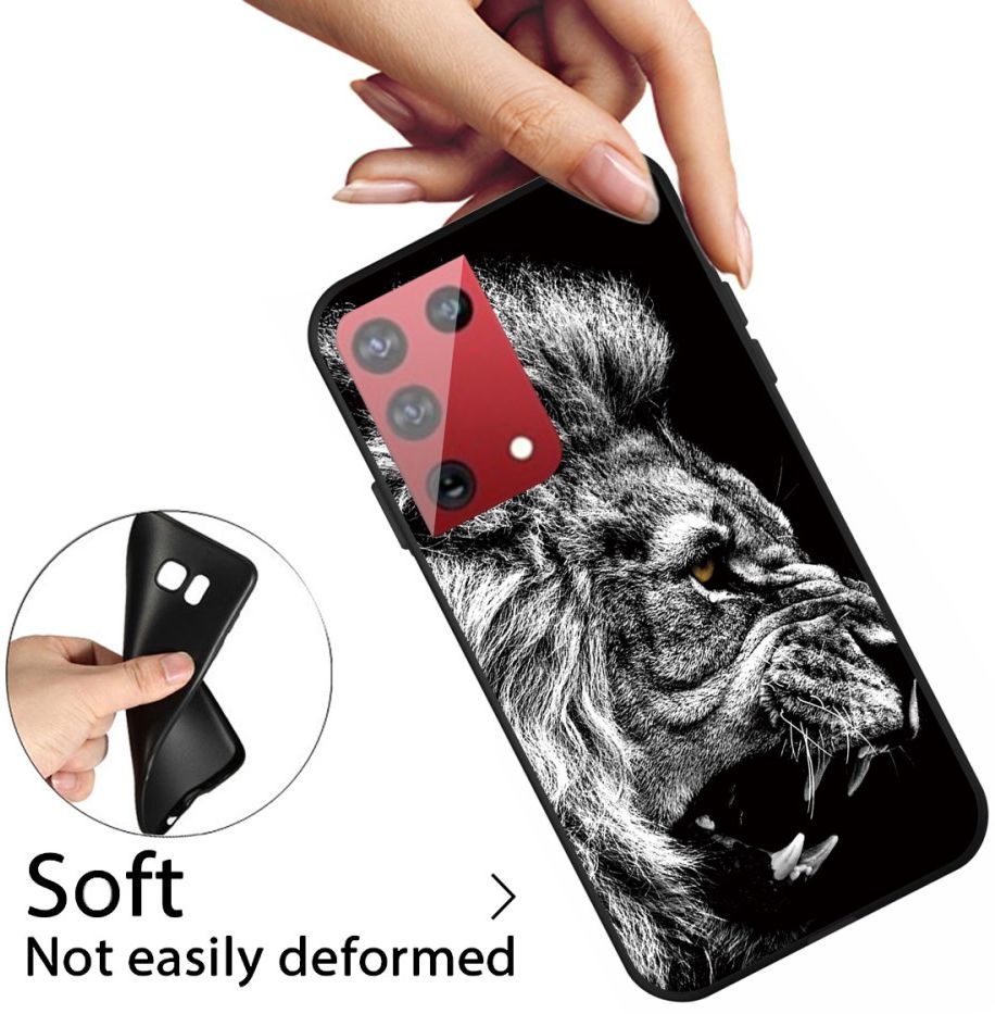 Samsung Galaxy S21 Ultra Hoesje Matte TPU Back Cover met Leeuw Print afbeelding 3