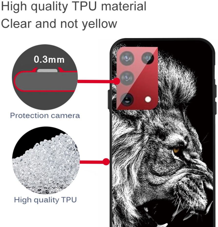 Samsung Galaxy S21 Ultra Hoesje Matte TPU Back Cover met Leeuw Print afbeelding 4
