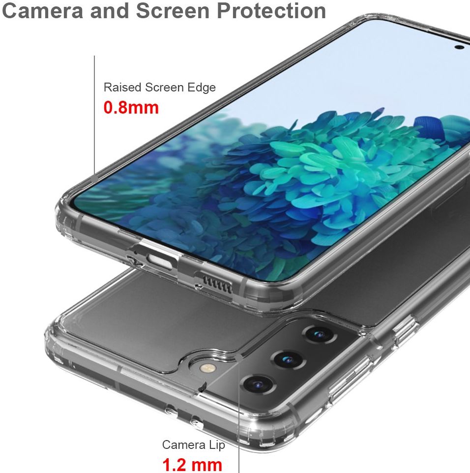 Samsung Galaxy S21 Plus Hoesje Hybride Armor Back Cover Transparant afbeelding 7