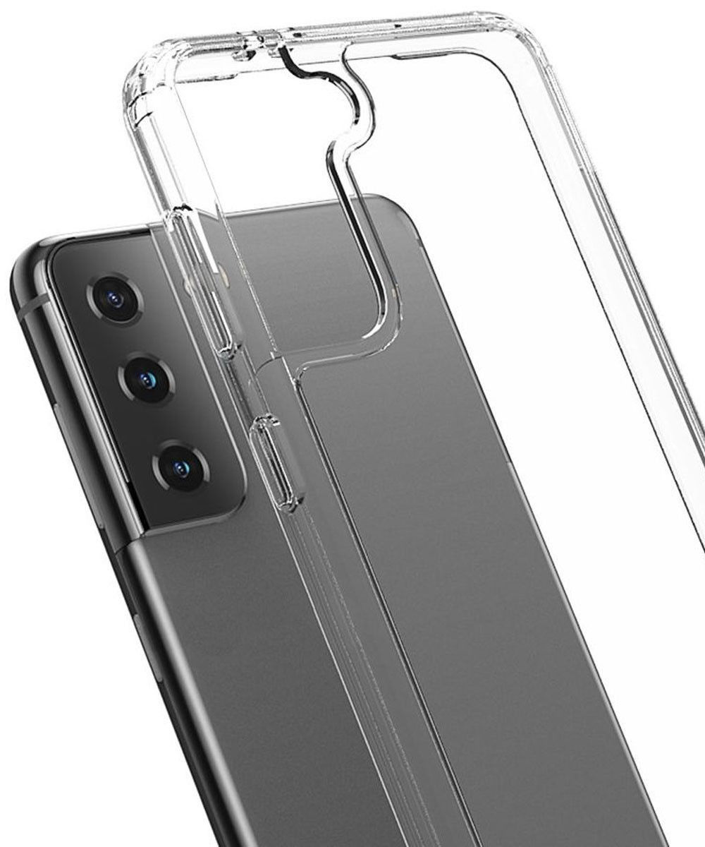 Samsung Galaxy S21 Plus Hoesje Hybride Armor Back Cover Transparant afbeelding 3