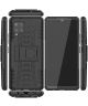 Samsung Galaxy A42 Hoesje Hybride Back Cover met Kickstand Zwart