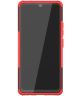 Samsung Galaxy A42 Hoesje Hybride Back Cover met Kickstand Rood