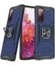 Samsung Galaxy S20 FE Hoesje Back Cover Shockproof met Kickstand Blauw