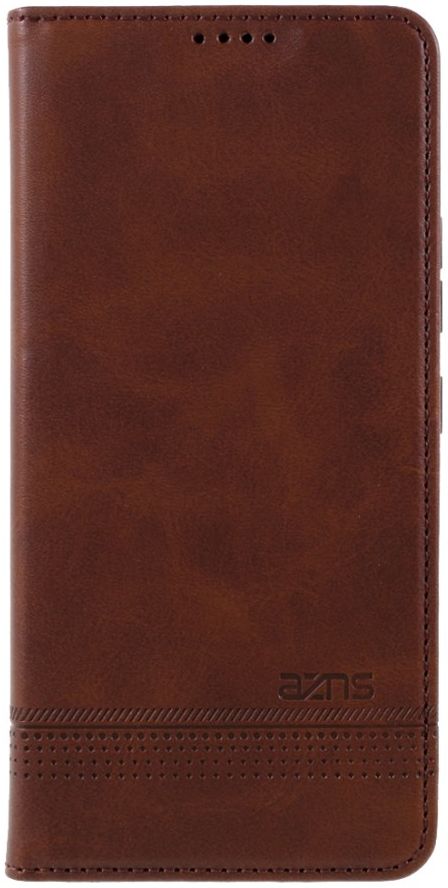 AZNS Samsung Galaxy A42 Portemonnee Stand Hoesje Donker Bruin afbeelding 1