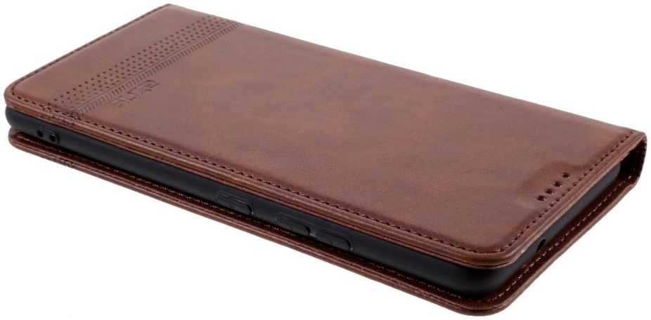 AZNS Samsung Galaxy A42 Portemonnee Stand Hoesje Donker Bruin afbeelding 5