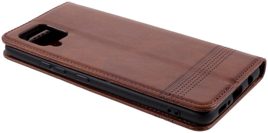 AZNS Samsung Galaxy A42 Portemonnee Stand Hoesje Donker Bruin afbeelding 6