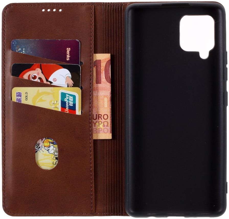 AZNS Samsung Galaxy A42 Portemonnee Stand Hoesje Donker Bruin afbeelding 7