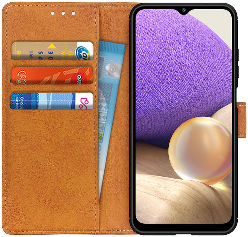 Samsung Galaxy A32 5G Hoesje Portemonnee Book Case Bruin afbeelding 1