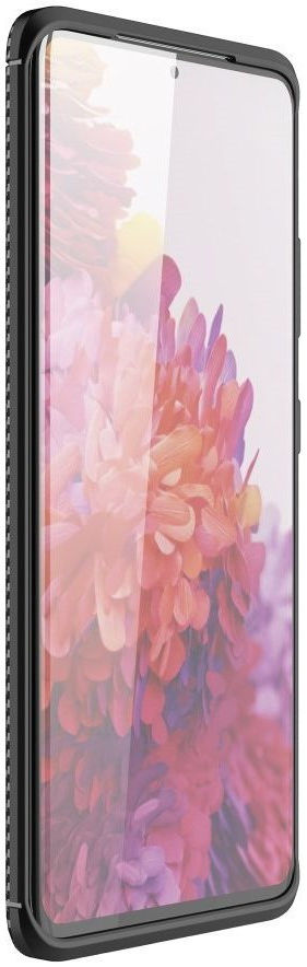 Samsung Galaxy S21 Ultra Hoesje Siliconen Carbon TPU Back Cover Zwart afbeelding 2