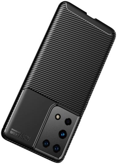 Samsung Galaxy S21 Ultra Hoesje Siliconen Carbon TPU Back Cover Zwart afbeelding 11