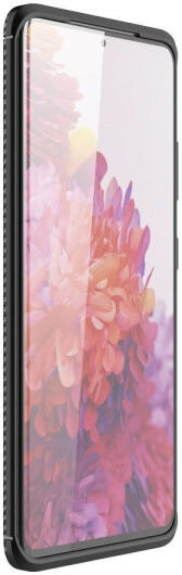 Samsung Galaxy S21 Ultra Hoesje Siliconen Carbon TPU Back Cover Zwart afbeelding 2