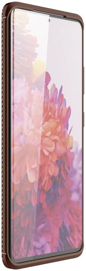 Samsung Galaxy S21 Ultra Hoesje Siliconen Carbon TPU Back Cover Bruin afbeelding 2