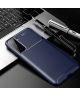 Samsung Galaxy S21 Plus Hoesje Siliconen Carbon TPU Back Cover Blauw