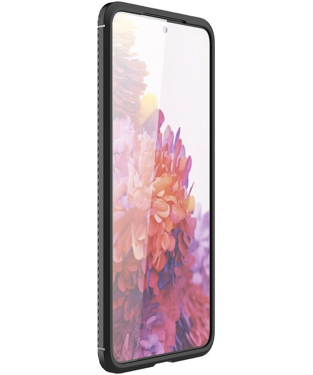 Samsung Galaxy S21 Hoesje Siliconen Carbon TPU Back Cover Zwart afbeelding 8