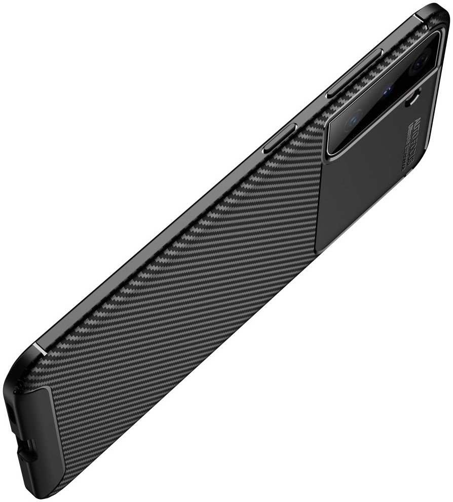 Samsung Galaxy S21 Hoesje Siliconen Carbon TPU Back Cover Zwart afbeelding 13