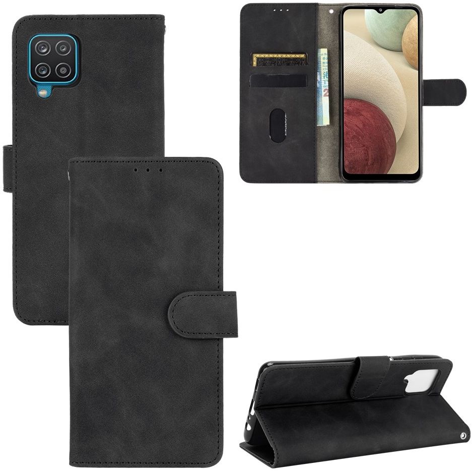 Samsung Galaxy A12 Hoesje Wallet Book Case Zwart afbeelding 2