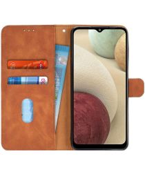 Samsung Galaxy A12 Hoesje Wallet Book Case Bruin