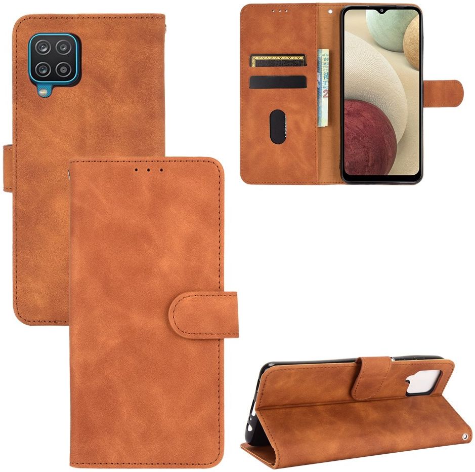 Samsung Galaxy A12 Hoesje Wallet Book Case Bruin afbeelding 3