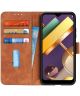 LG K22 Hoesje Retro Wallet Book Case Bruin