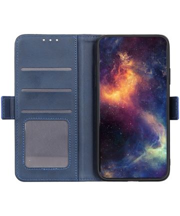 LG K22 Hoesje Portemonnee Book Case Blauw Hoesjes