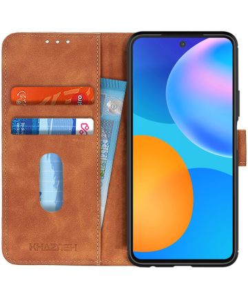 KHAZNEH Huawei P Smart 2021 Hoesje Retro Wallet Book Case Bruin Hoesjes