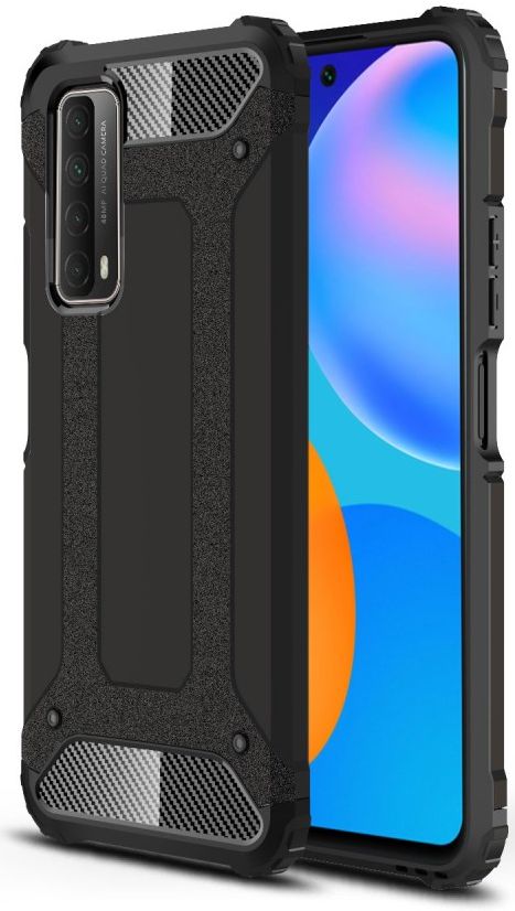 Huawei P Smart 2021 Hoesje Hybride Shock Proof Back Cover Zwart afbeelding 1