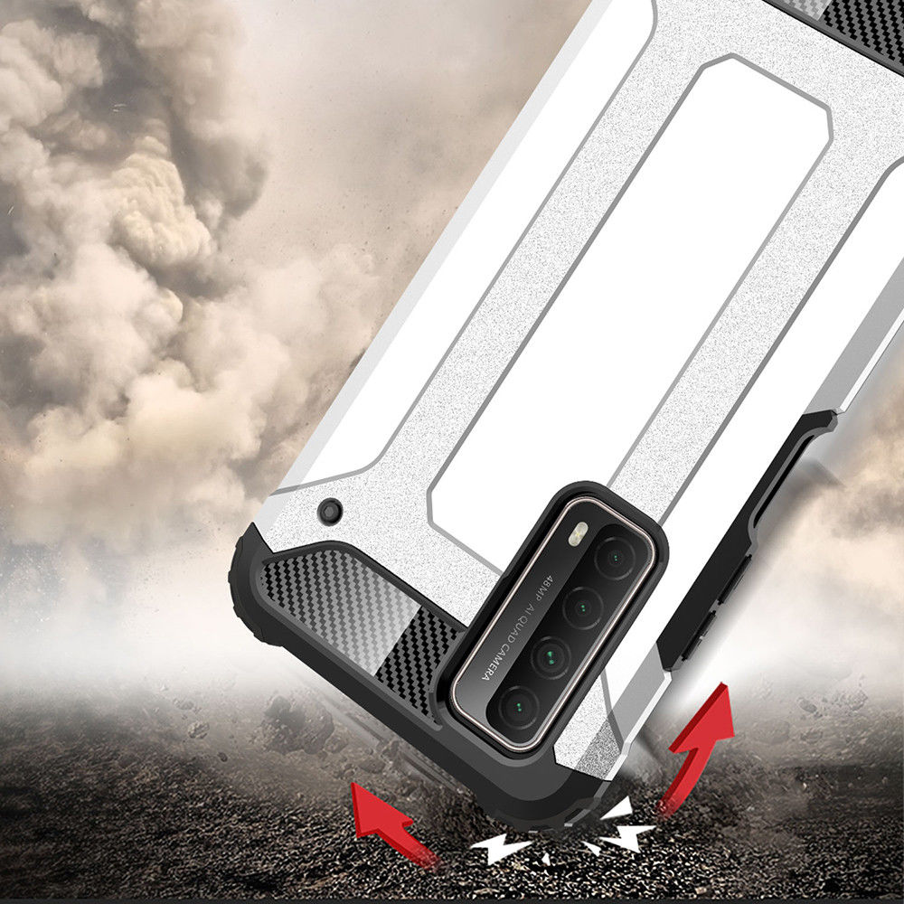 Huawei P Smart 2021 Hoesje Hybride Shock Proof Back Cover Zwart afbeelding 2