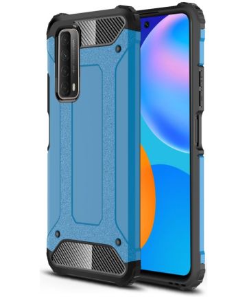 Huawei P Smart 2021 Hoesje Hybride Shock Proof Back Cover Lichtblauw Hoesjes
