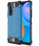 Huawei P Smart 2021 Hoesje Hybride Shock Proof Back Cover Lichtblauw