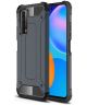 Huawei P Smart 2021 Hoesje Hybride Shock Proof Back Cover Blauw