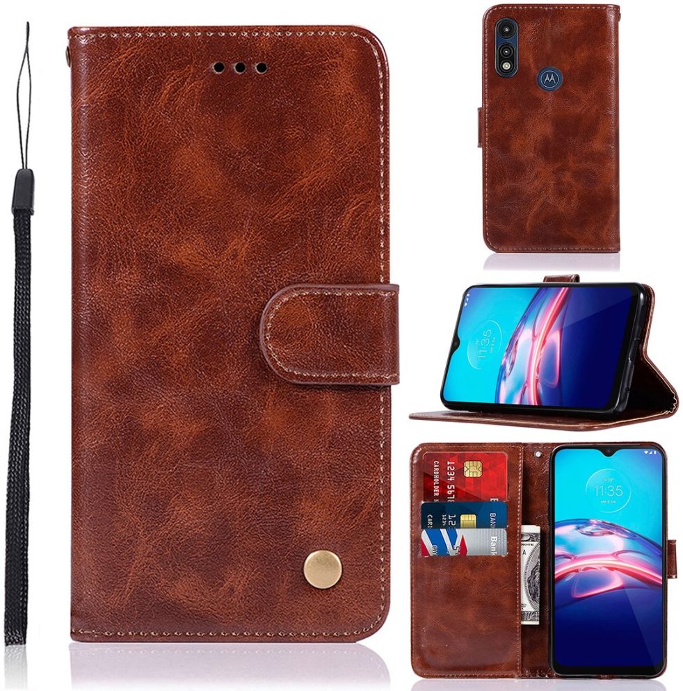 Motorola Moto E7 Power Hoesje Portemonnee Book Case Bruin afbeelding 5
