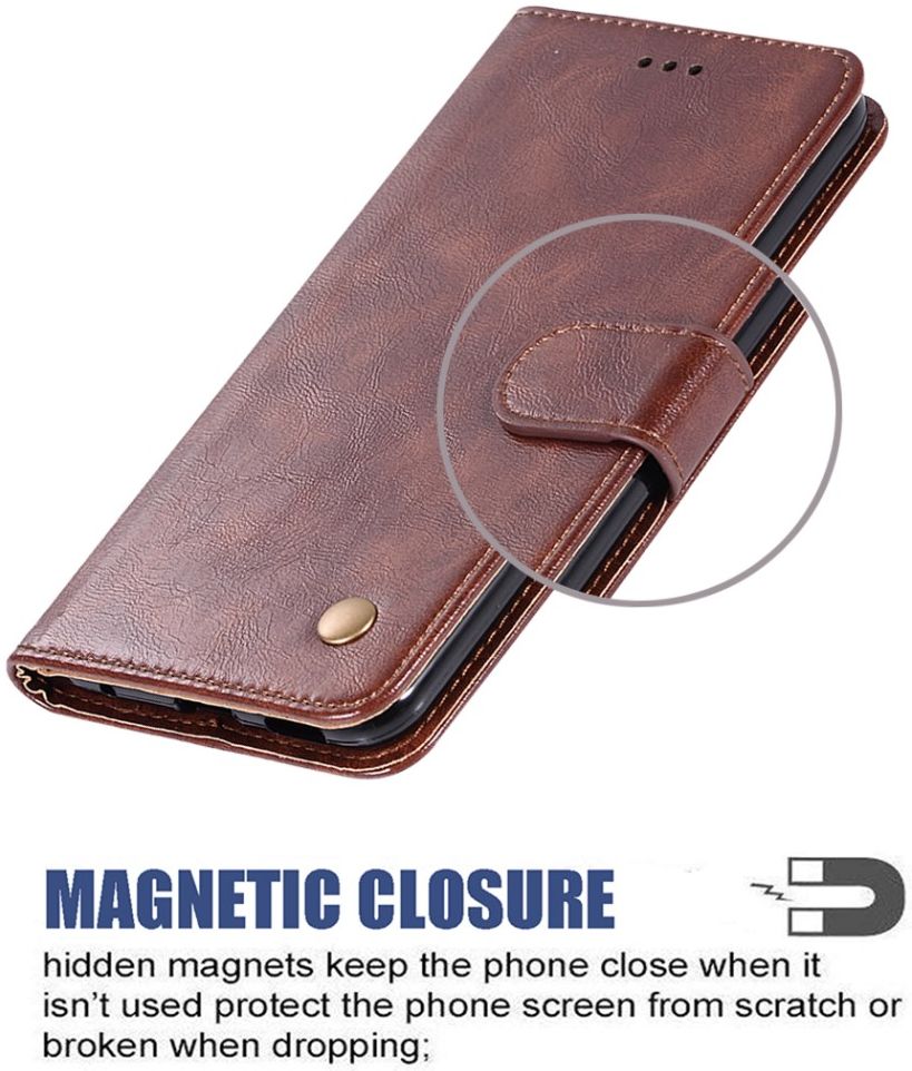 Motorola Moto E7 Power Hoesje Portemonnee Book Case Bruin afbeelding 7