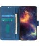 KHAZNEH Motorola Moto G9 Power Hoesje Retro Wallet Book Case Blauw